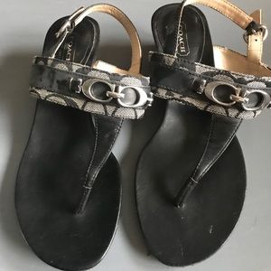 Coach black signature sandals Excellent condition